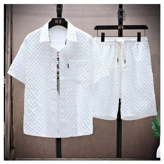 Men's Casual Thin Sports Two-Piece Set - Summer Ice Silk Suit - Buy Center