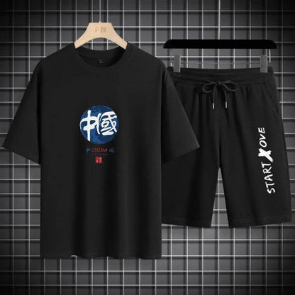 Men's Summer Quick-Drying Casual Tracksuit - Short Sleeve T-Shirt & Shorts - Buy Center