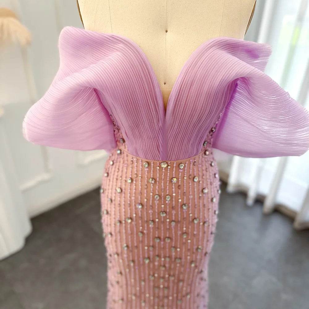 Sharon Said Lilac Evening Dress - Off Shoulder Formal Gown for Women - Buy Center