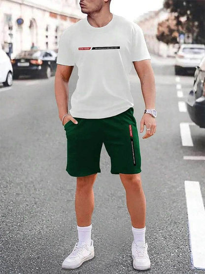 Men's Casual Crew Neck Short Sleeve Suit - Comfortable Outdoor Style - Buy Center
