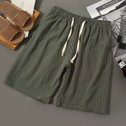 OSMIUM Men's Plus Size Summer Striped Board Shorts - Cotton & Linen - Buy Center