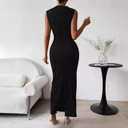 MODX Plus Size Elegant Ruched Bodycon Dress - Sleeveless & Stretchy - Buy Center