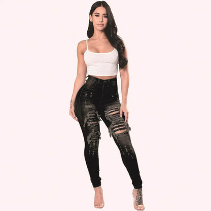 Liva Girl High Waist Ripped Jeans for Women - Skinny Denim Style - Buy Center