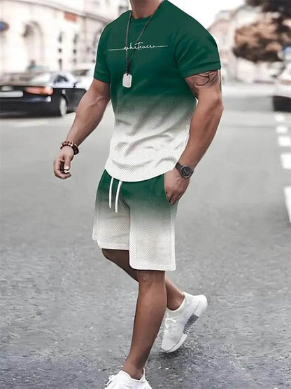 YEAE Men's Summer 2-Piece Suit - Casual 3D Print T-Shirt & Shorts - Buy Center
