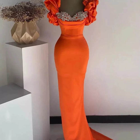 Furtan 2025 Mermaid Prom Dress - Sweetheart Satin Gown with Puff Sleeves - Buy Center