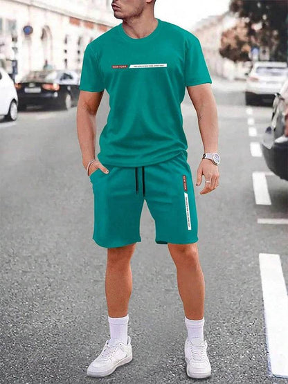 Men's Casual Crew Neck Short Sleeve Suit - Comfortable Outdoor Style - Buy Center
