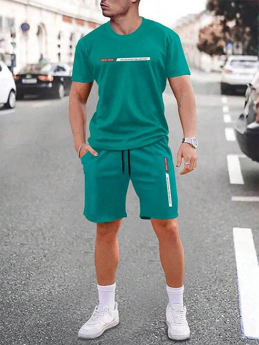 Men's Casual Crew Neck Short Sleeve Suit - Comfortable Outdoor Style - Buy Center
