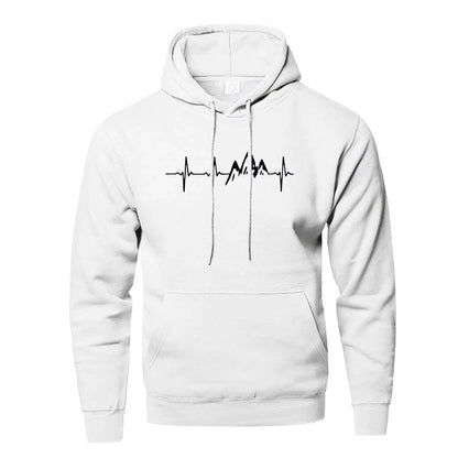 Mountain Heartbeat Hoodies - Casual Long Sleeve Sweatshirt for Teens - Buy Center