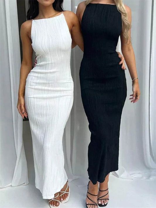 Dozw Women’s Slim Fit Long Sleeveless Dress - Sexy Clubwear Style - Buy Center