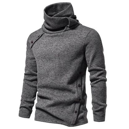 Autumn Winter Men Turtleneck Long Sleeve Sweater Korean Trend Solid Color Basic Shirt Knitted Button Design Pullover Man Clothes - Buy Center
