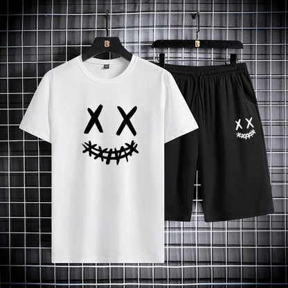 Men's Summer Sports Set - Round Neck T-Shirt & Shorts, Slim Fit - Buy Center