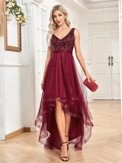 BluePlum Sleeveless Sequin Evening Dress - Formal Floor-Length Gown - Buy Center