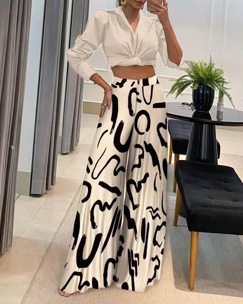 FUXIONG High Waisted Wide Leg Pants - Elegant Casual Autumn Fit - Buy Center
