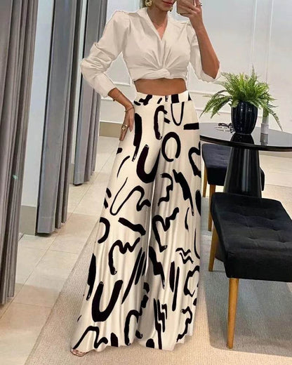 FUXIONG High Waisted Wide Leg Pants - Elegant Casual Autumn Fit - Buy Center