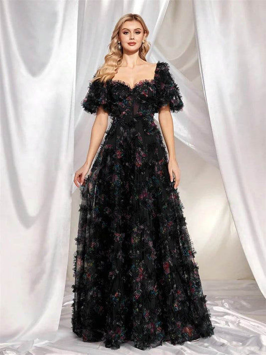 XUIBOL Luxury Floral Evening Dress - Mermaid Cocktail A-Line Style - Buy Center