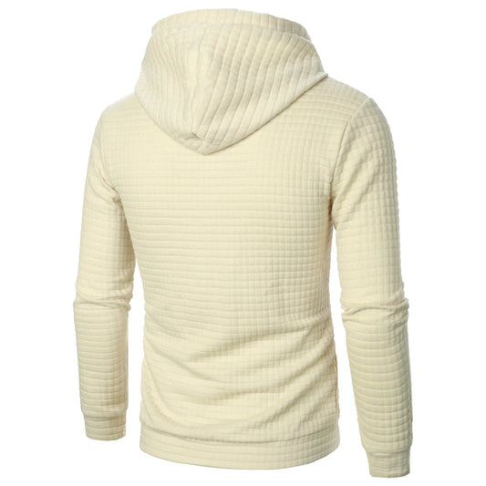 Men's Jacquard Plaid Hoodie - Warm Casual Long Sleeve Sweatshirt - Buy Center