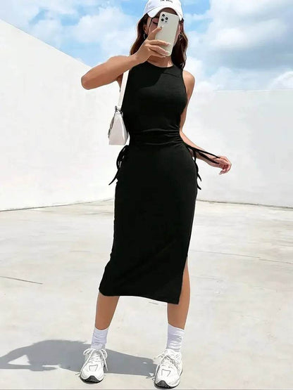 Design Sense Women's Slim Lace Dress - Side Slit, Summer Style - Buy Center