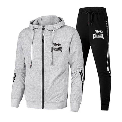 Mens Casual Tracksuit Set - Zipper Hoodie & Slim Sweatpants - Buy Center