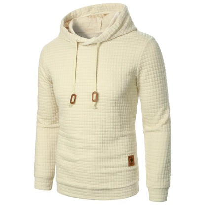 Men's Jacquard Plaid Hoodie - Warm Casual Long Sleeve Sweatshirt - Buy Center