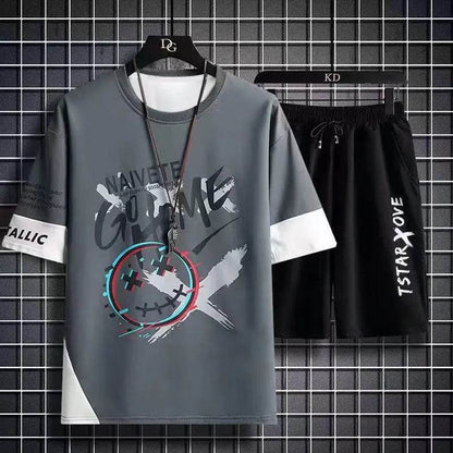 XMSFTD Men's Summer Fashion Tracksuit - Casual Short Sleeve Set - Buy Center