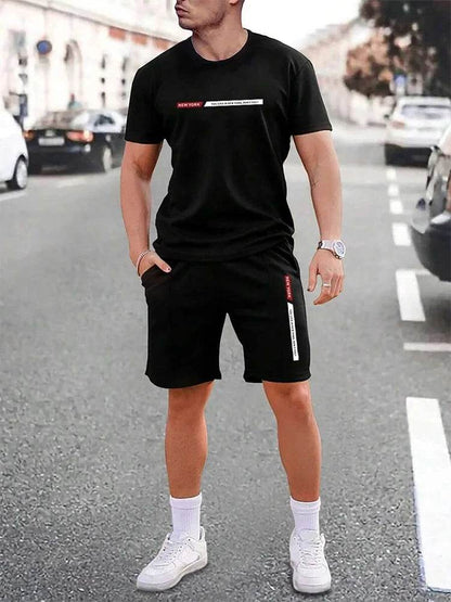 Men's Casual Crew Neck Short Sleeve Suit - Comfortable Outdoor Style - Buy Center