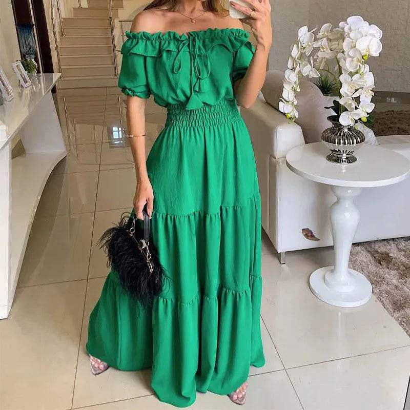 XXOWENLI Spring Summer Women's Dress - Puff Sleeve Ruffle A-Line - Buy Center