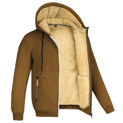 LETSNAGOU Men's Full Zip Hoodie - Casual Thick Fleece Jacket for Winter - Buy Center