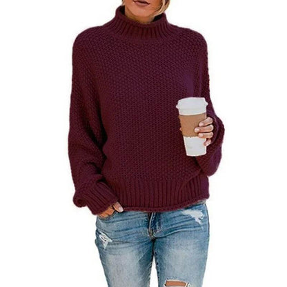2023 Women's Long-Sleeved Turtleneck Sweater - Plus Size Pullover Top - Buy Center