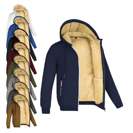 LETSNAGOU Men's Full Zip Hoodie - Casual Thick Fleece Jacket for Winter - Buy Center
