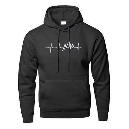 Mountain Heartbeat Hoodies - Casual Long Sleeve Sweatshirt for Teens - Buy Center