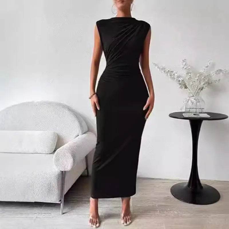 MODX Plus Size Elegant Ruched Bodycon Dress - Sleeveless & Stretchy - Buy Center