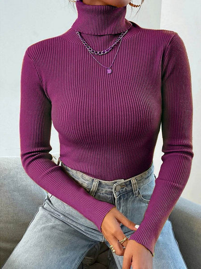 Casual Turtleneck Pullovers for Women - Cozy Knit Sweater Tops - Buy Center