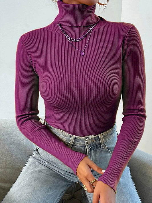Casual Turtleneck Pullovers for Women - Cozy Knit Sweater Tops - Buy Center
