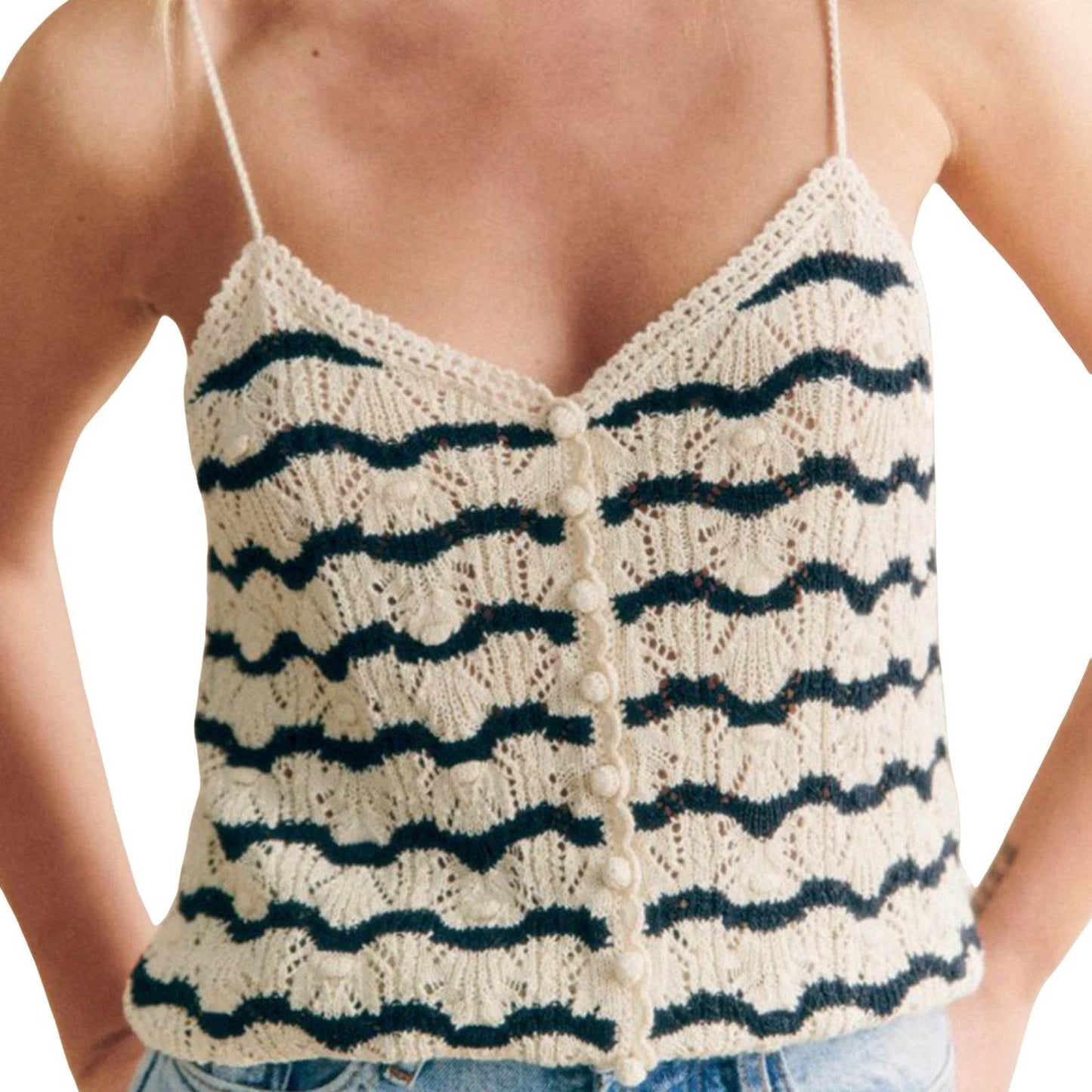 Combhasaki Women's Y2K Sleeveless Sweater Vest - Backless Knit Top - Buy Center