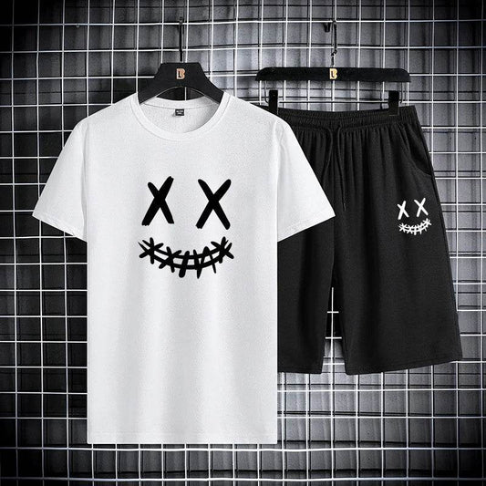 Men's Summer Sports Set - Round Neck T-Shirt & Shorts, Slim Fit - Buy Center