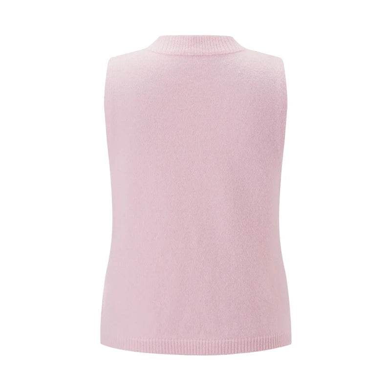 Maemukilabe Women's Elegant Crop Sweater Vest - Buttoned Cardigan - Buy Center