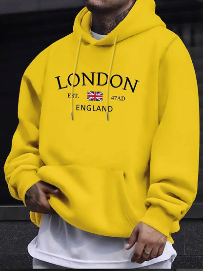 OLOEY Men's Casual Printed Hoodie - Autumn & Winter Long Sleeve - Buy Center