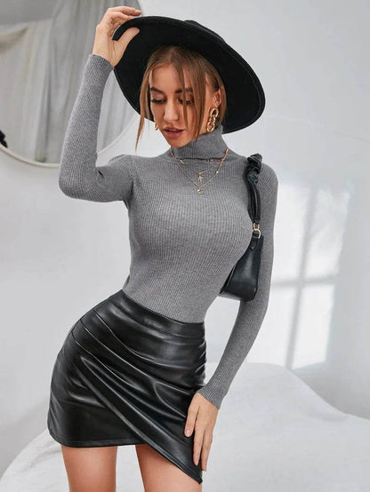 Casual Turtleneck Pullovers for Women - Cozy Knit Sweater Tops - Buy Center
