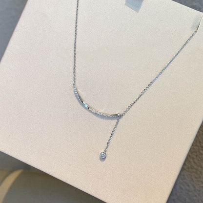 Buycenter Sterling Silver Necklace - Elegant Smile Tassel Design - Buy Center