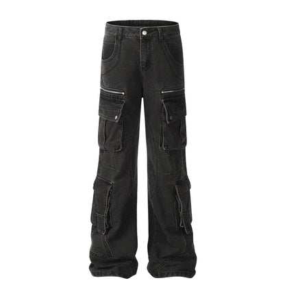 Trendy Multi-Pocket Cotton Overalls for Teens - Casual Solid Color Style - Buy Center