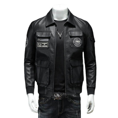 Casual Slim Fit Men's Leather Coat - Premium PU Leather for Winter Style - Buy Center