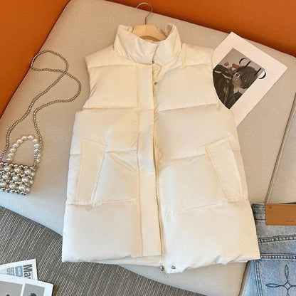 Women's Down Cotton Vest - Trendy Korean Style for Autumn & Winter - Buy Center