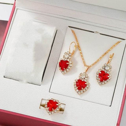 Women's Retro Love Watch Jewelry Set - Elegant 4-Piece Accessory Collection - Buy Center