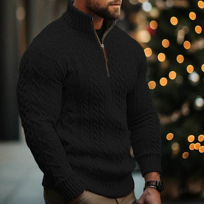 Buycenter Men's Half Zipper Knitwear Coat - Trendy Thickened Pullover - Buy Center