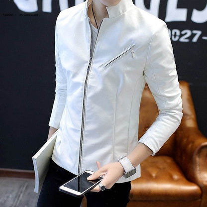 Trendy Youth Genuine Leather Jacket - Stand Collar, Fleece Option Available - Buy Center
