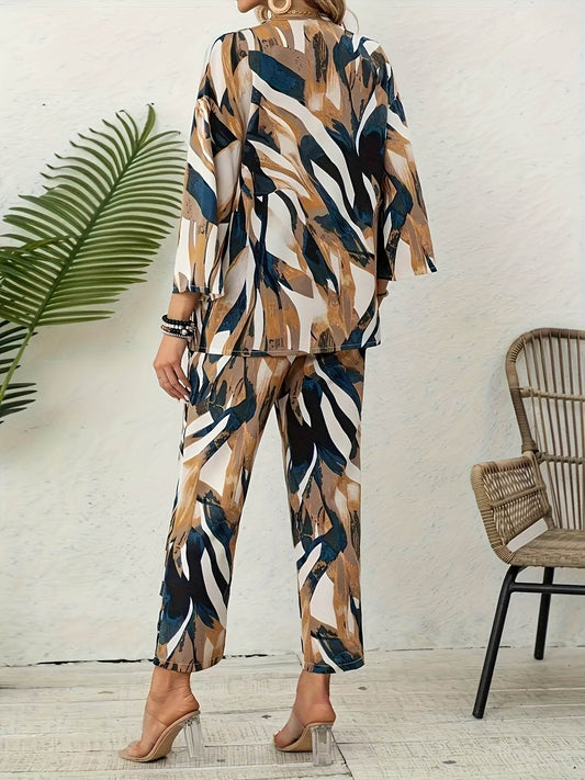 Vintage Paisley Print Two-Piece Set - Casual Loose Fit for Women - Buy Center