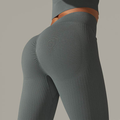High Waist Yoga Pants - Stylish Striped Fitness Wear for All Activities - Buy Center