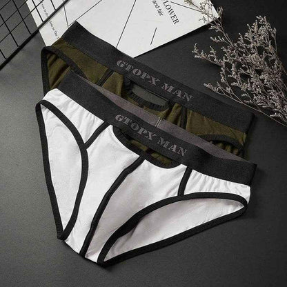 Men's Low Waist Skylight Briefs - Cotton Comfort with Front & Rear Openings