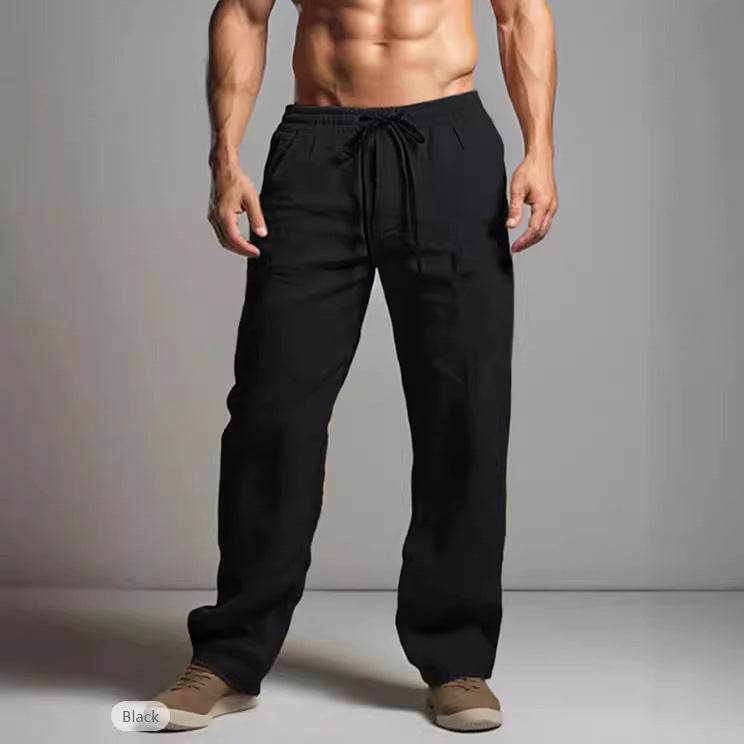 Buycenter Casual Cotton-Linen Drawstring Pants - Breathable & Comfortable - Buy Center