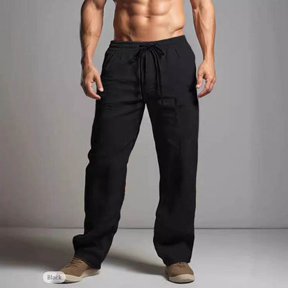 Buycenter Casual Cotton-Linen Drawstring Pants - Breathable & Comfortable - Buy Center